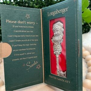 Longaberger Pewter Santa Key | 2001 First in Series | New in Box | Y2K | Vintage